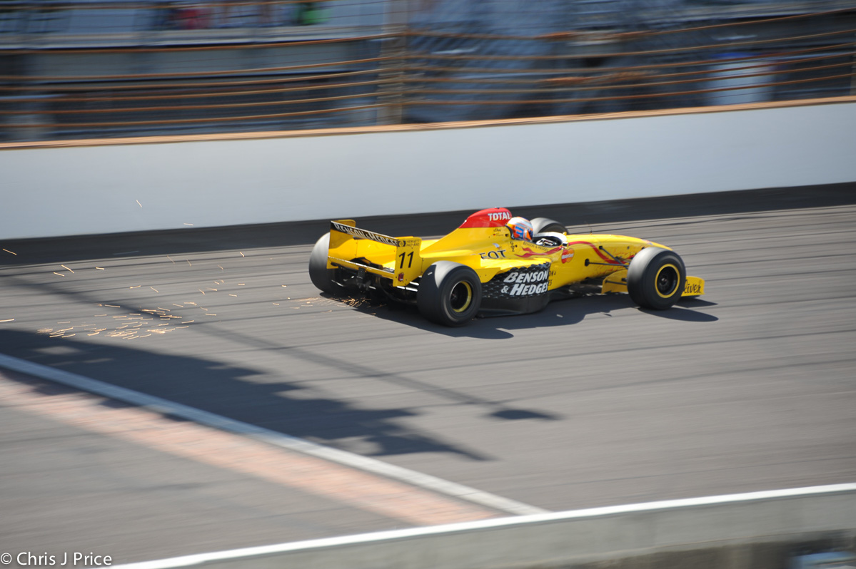 Sparks on the bricks.